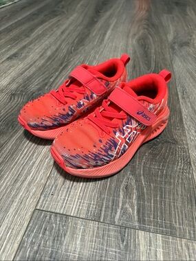 ASICS Kids' Coral-Pink Athletic Sneakers with Navy Accents